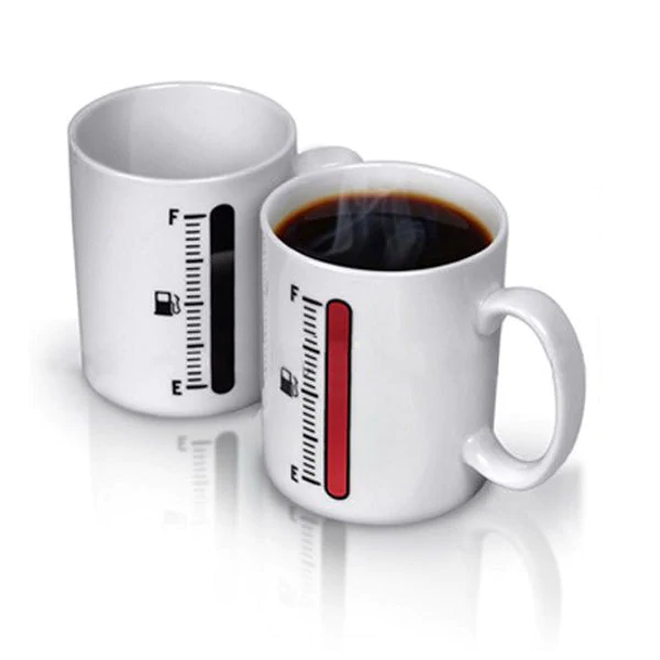 High Quality Thermometer Color Changing Porcelain Mug Coffee Cup