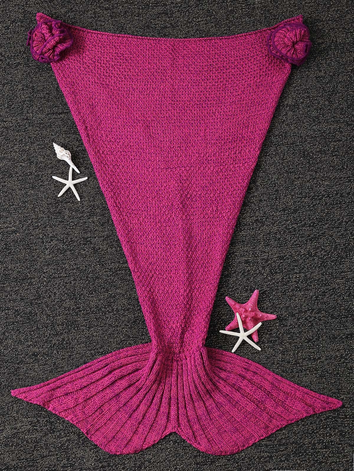 Fashion Knitted Falbala Shape Mermaid Tail Design Blankets For B