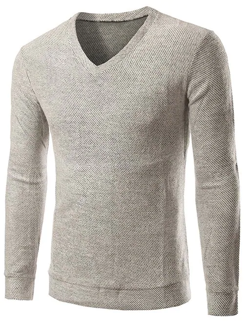 Long Sleeve V-Neck Knitting Sweater