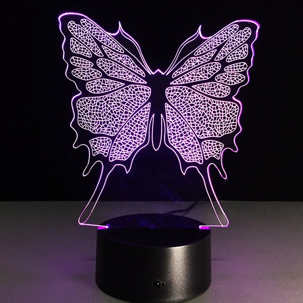 Festival 3D Butterfly Shape Touch Colorful Night Light