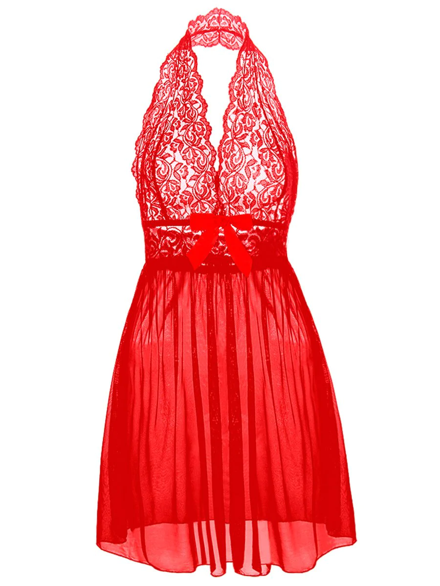 Halter Lace Plus Size Babydoll