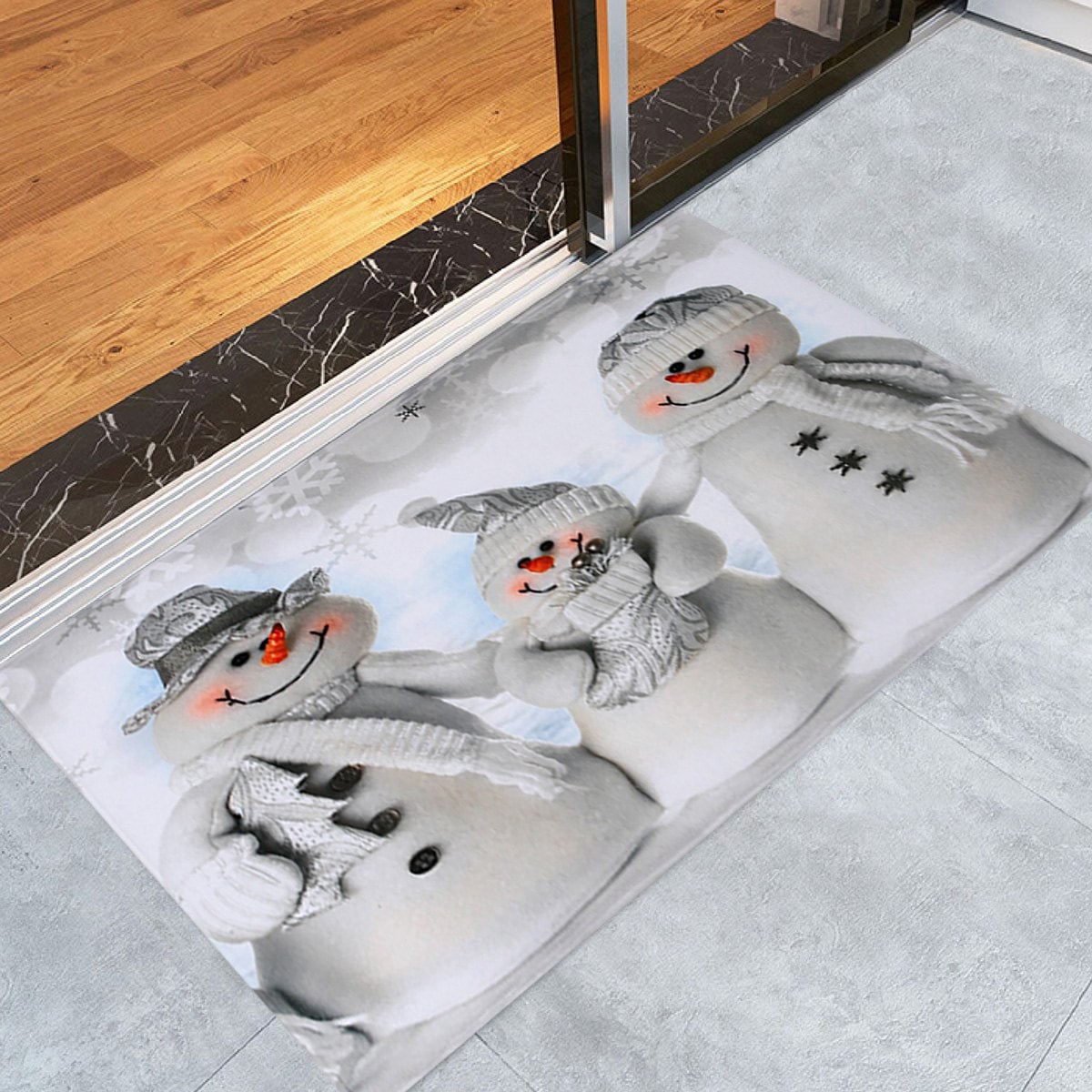 Christmas Snowmen Family Pattern Indoor Outdoor Area Rug