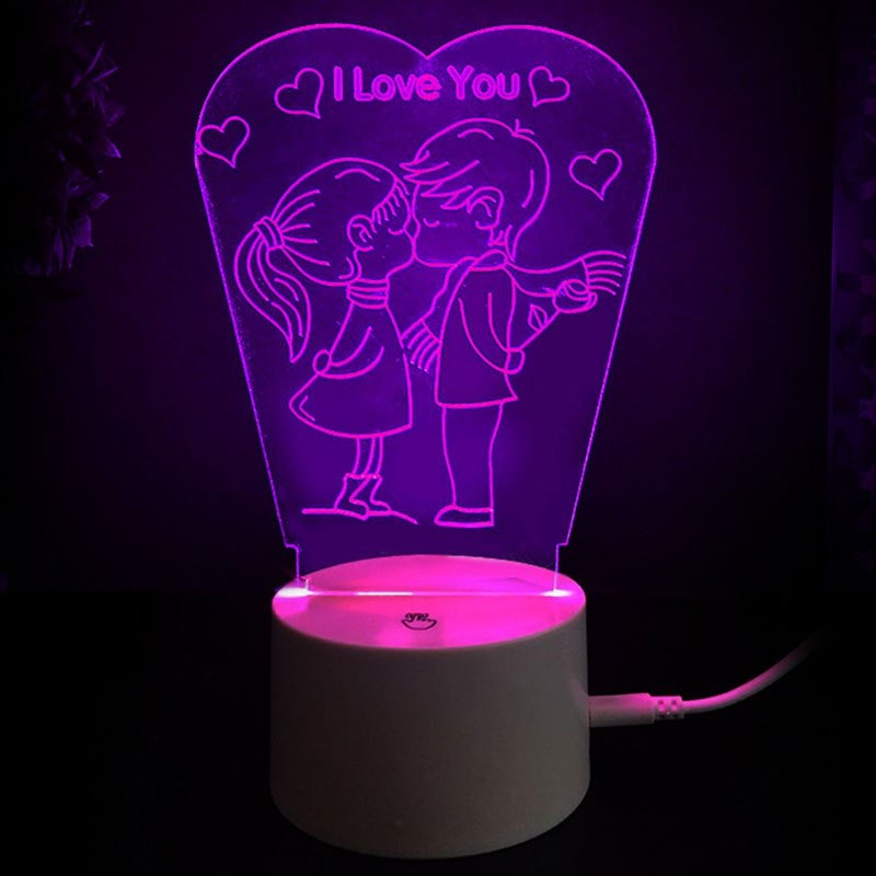 Valentine's Day Love Kiss Colors Changing LED Night Light