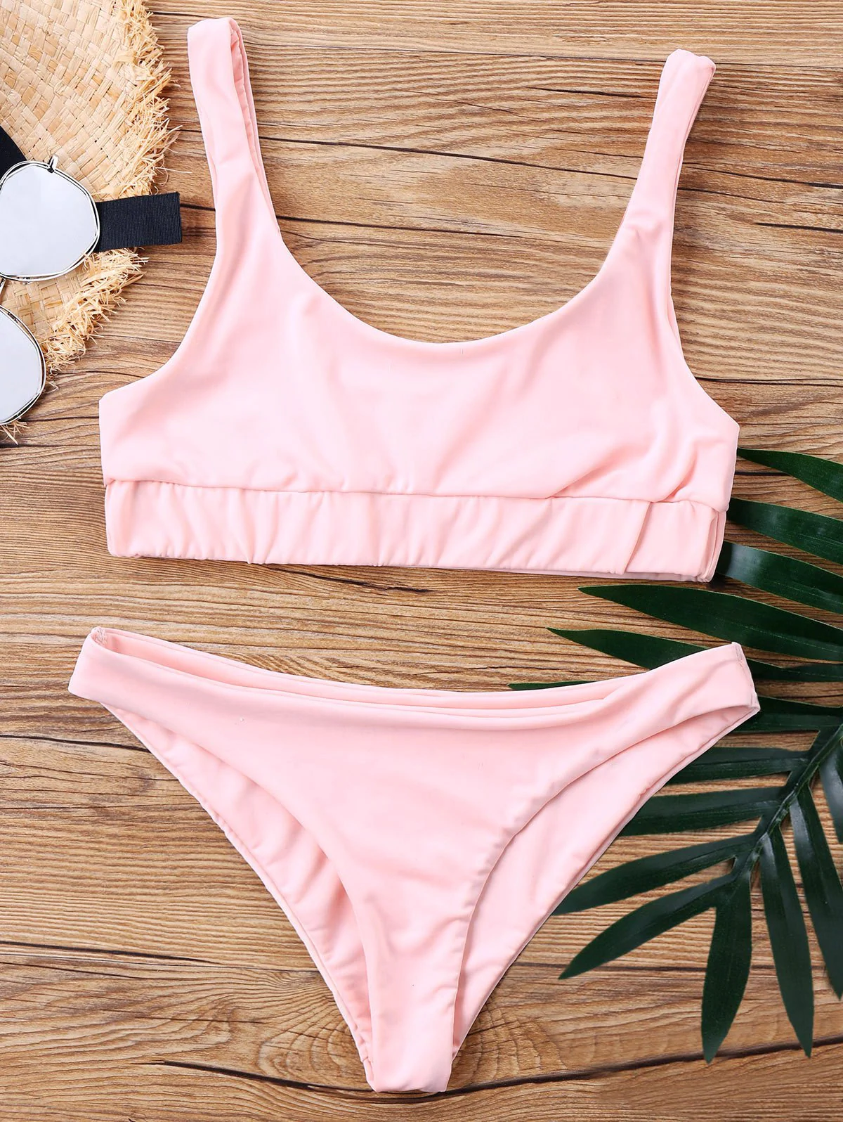 High Cut U Neck Bikini Set