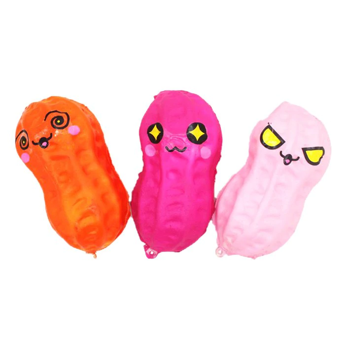 PU Expression Peanut Style Squishy Toy for Entertainment 3pcs