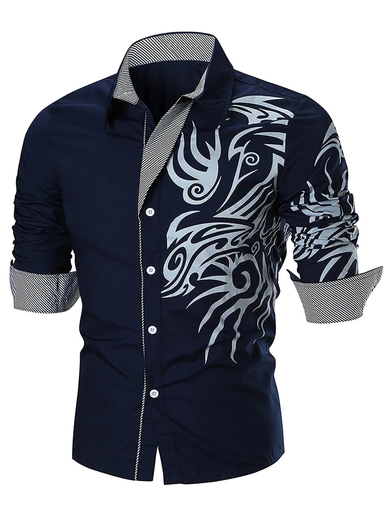 Dragon Print Button Up Shirt