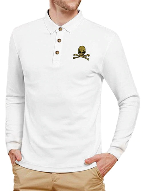 Skull Applique Long Sleeve T Shirt