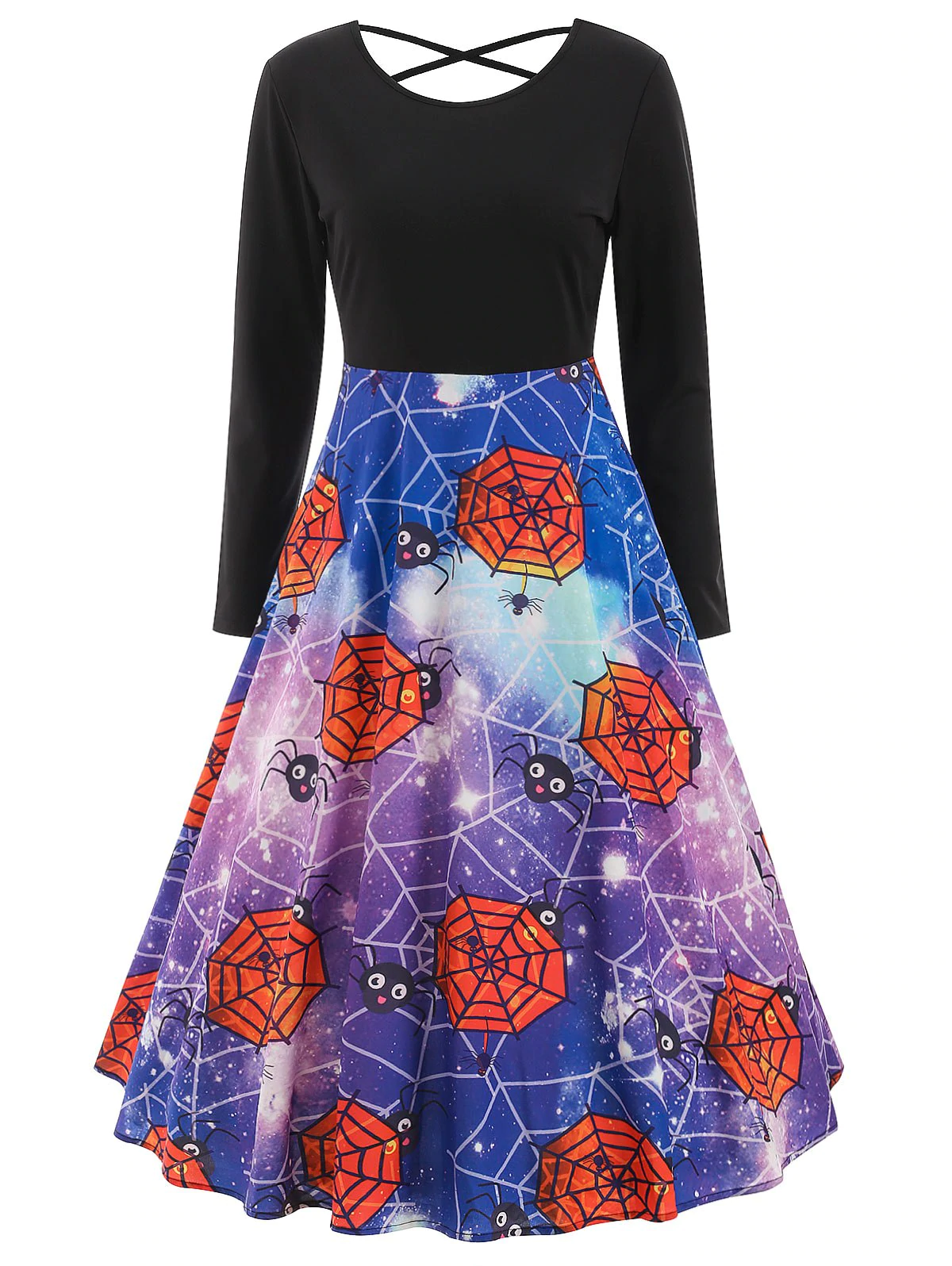 Halloween Print Criss-cross Dress