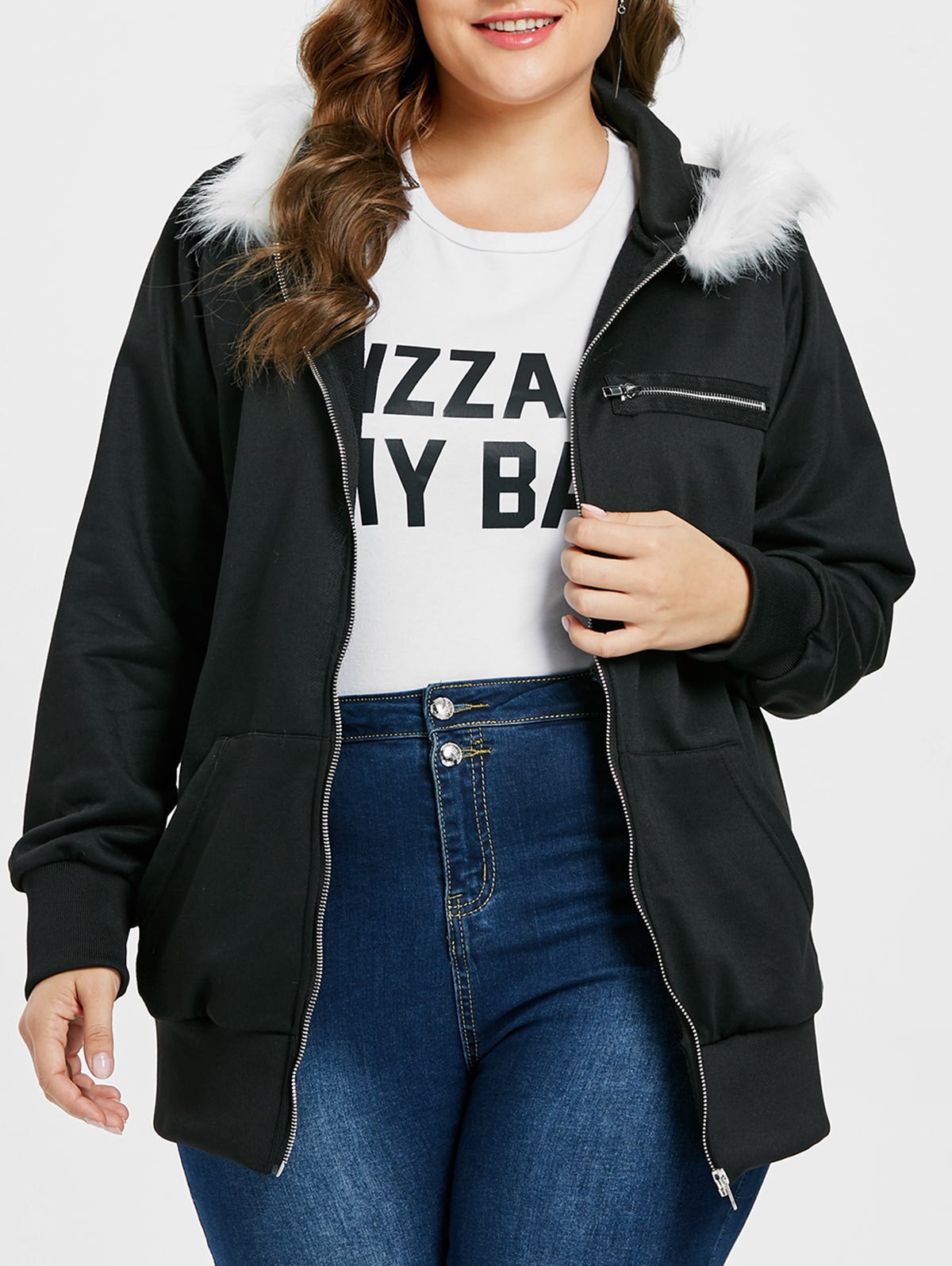 Plus Size Graphic Long Hoodie