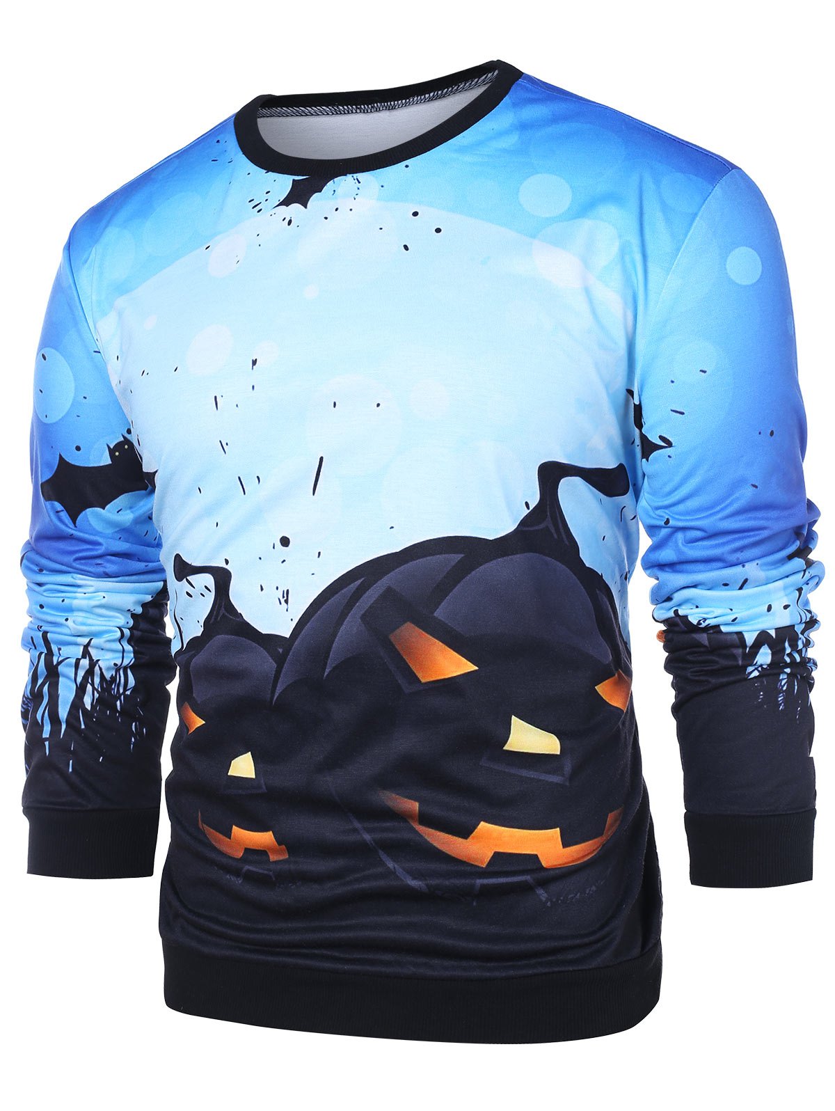 Pumpkin Print Halloween Long Sleeve Sweatshirt