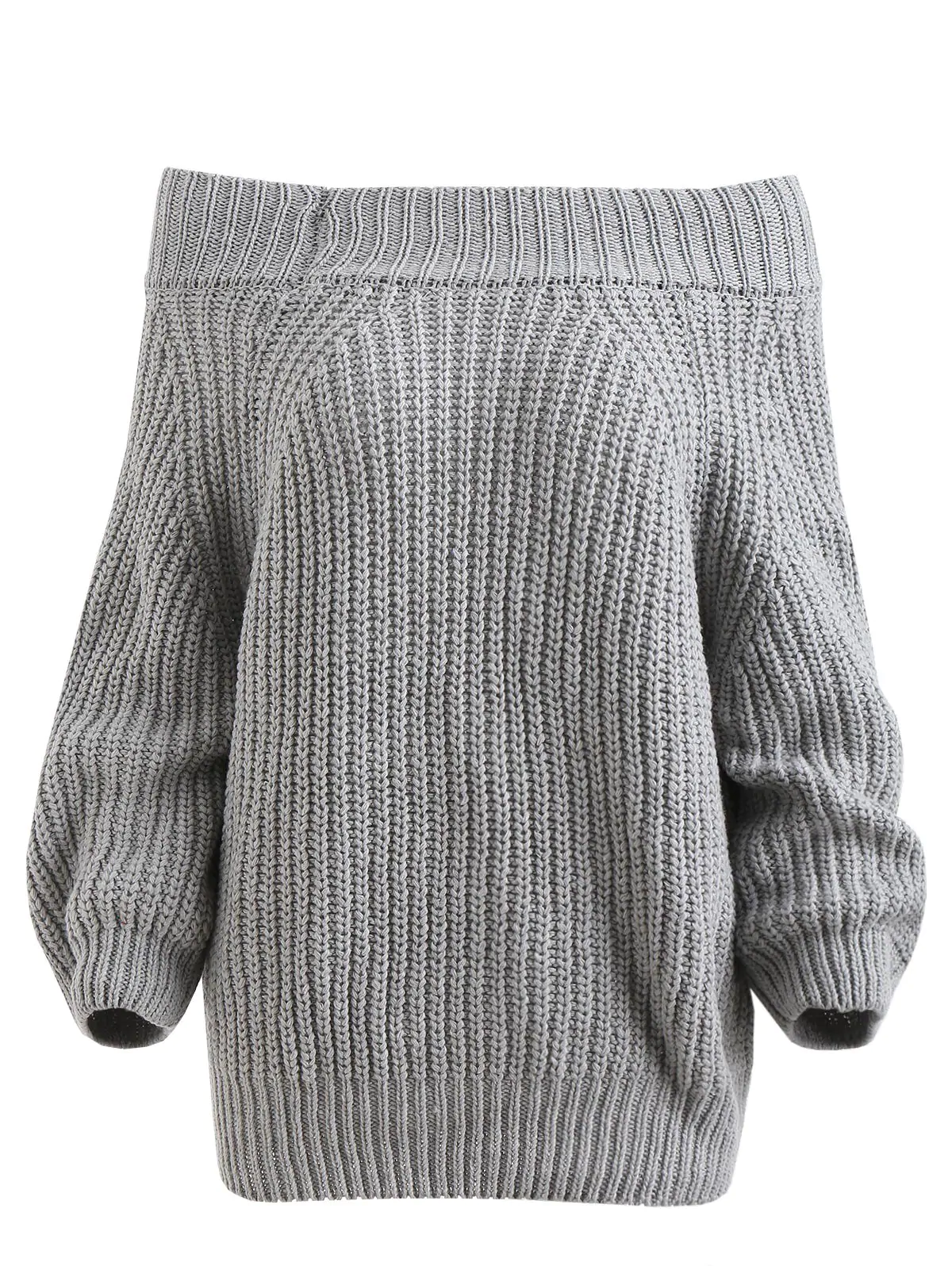 Raglan Sleeve Bare Shoulder Sweater