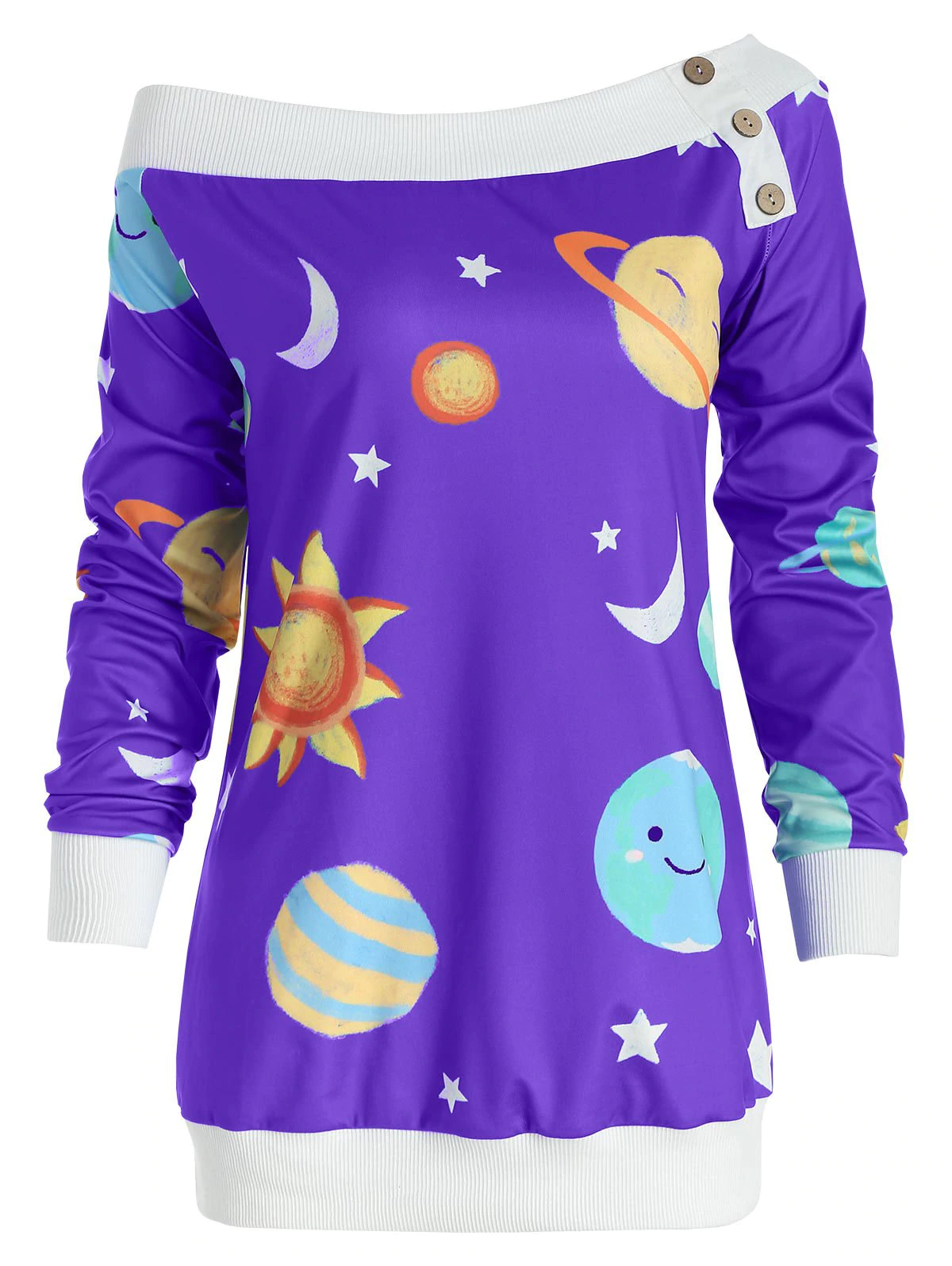 Sun and Moon Print Sweatshirt