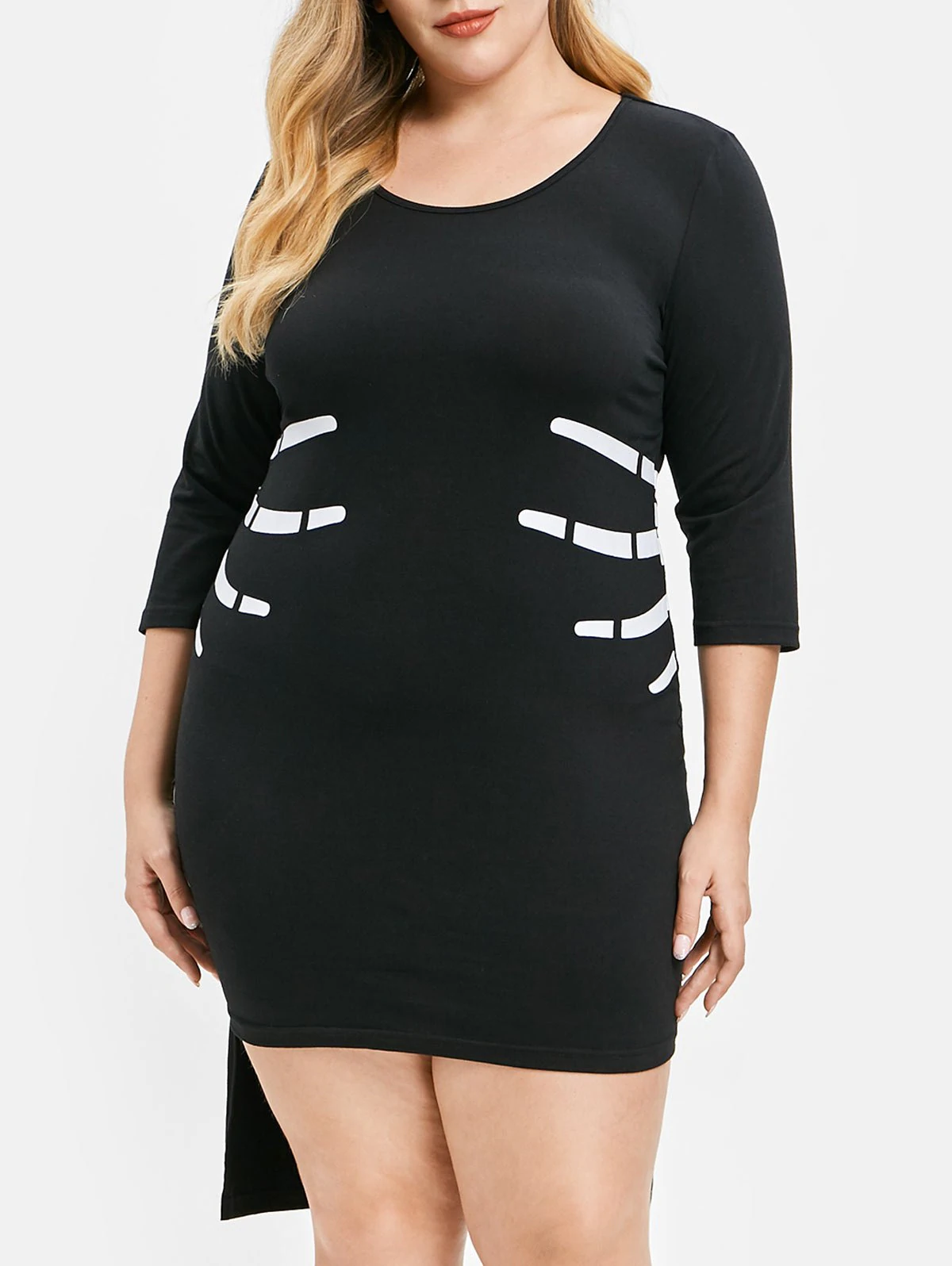 Plus Size Skull Bone Halloween Dress