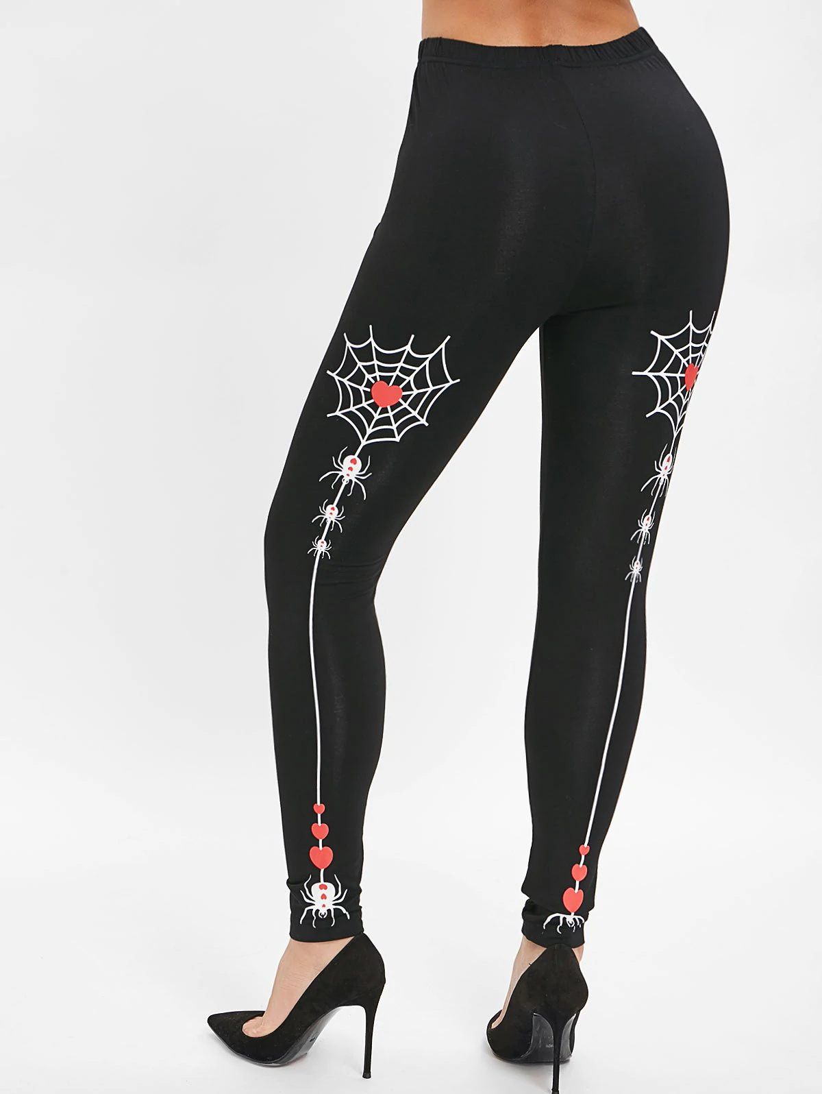 High Waist Spider Web Print Halloween Leggings