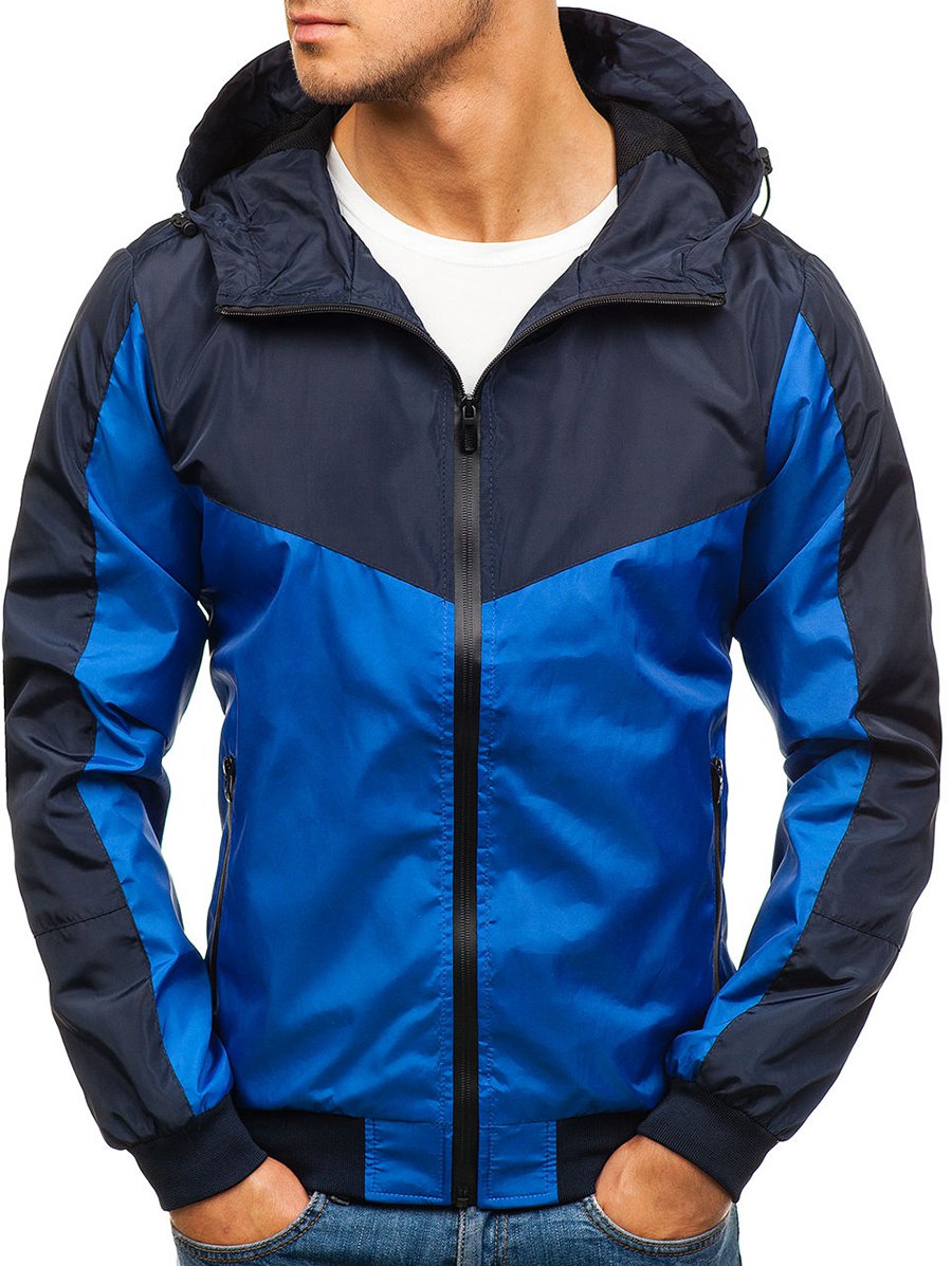 Color Block Zip Fly Outdoor Hooded Jacket