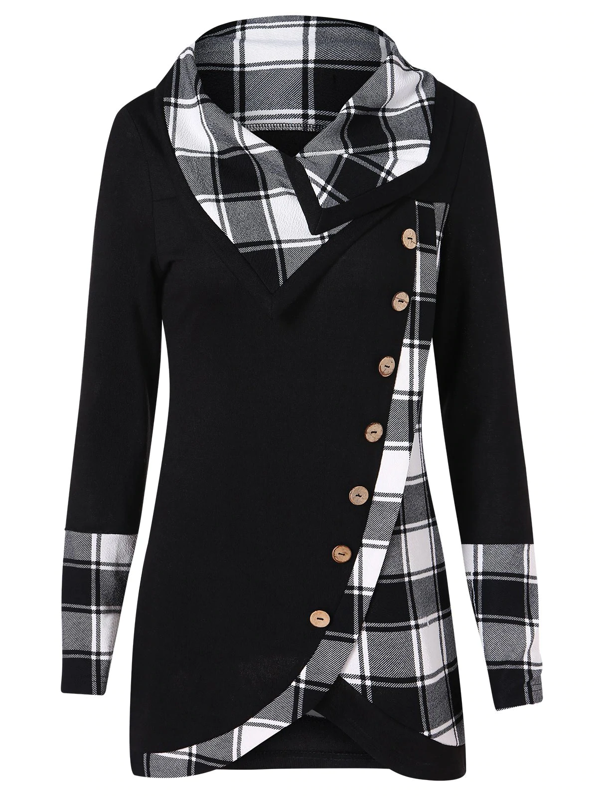 urtleneck Tartan Tunic Sweatshirt