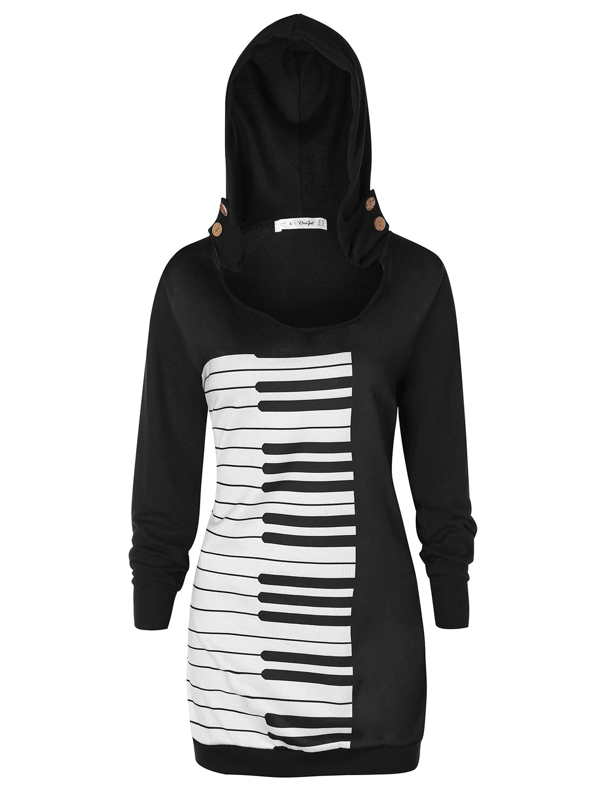 Plus Size Musical Notes Pullover Hoodie