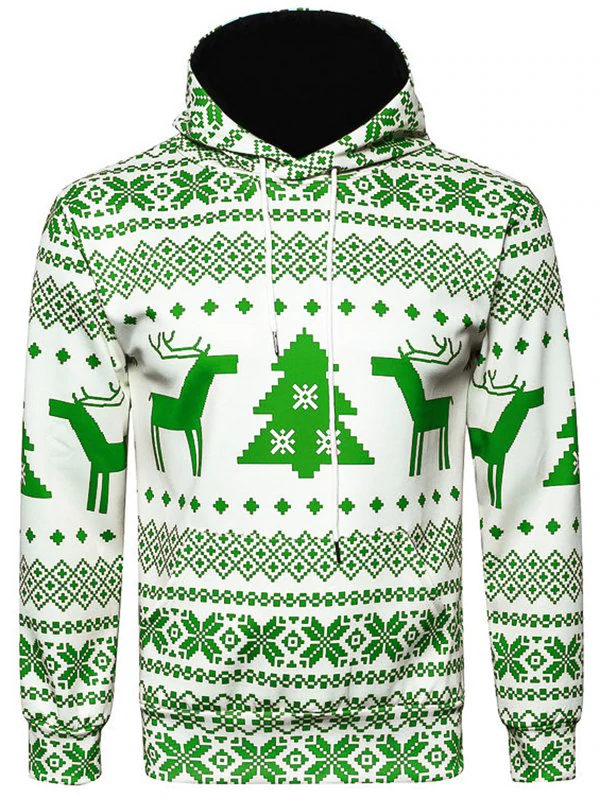 Snowflake Geometric Print Christmas Hoodie