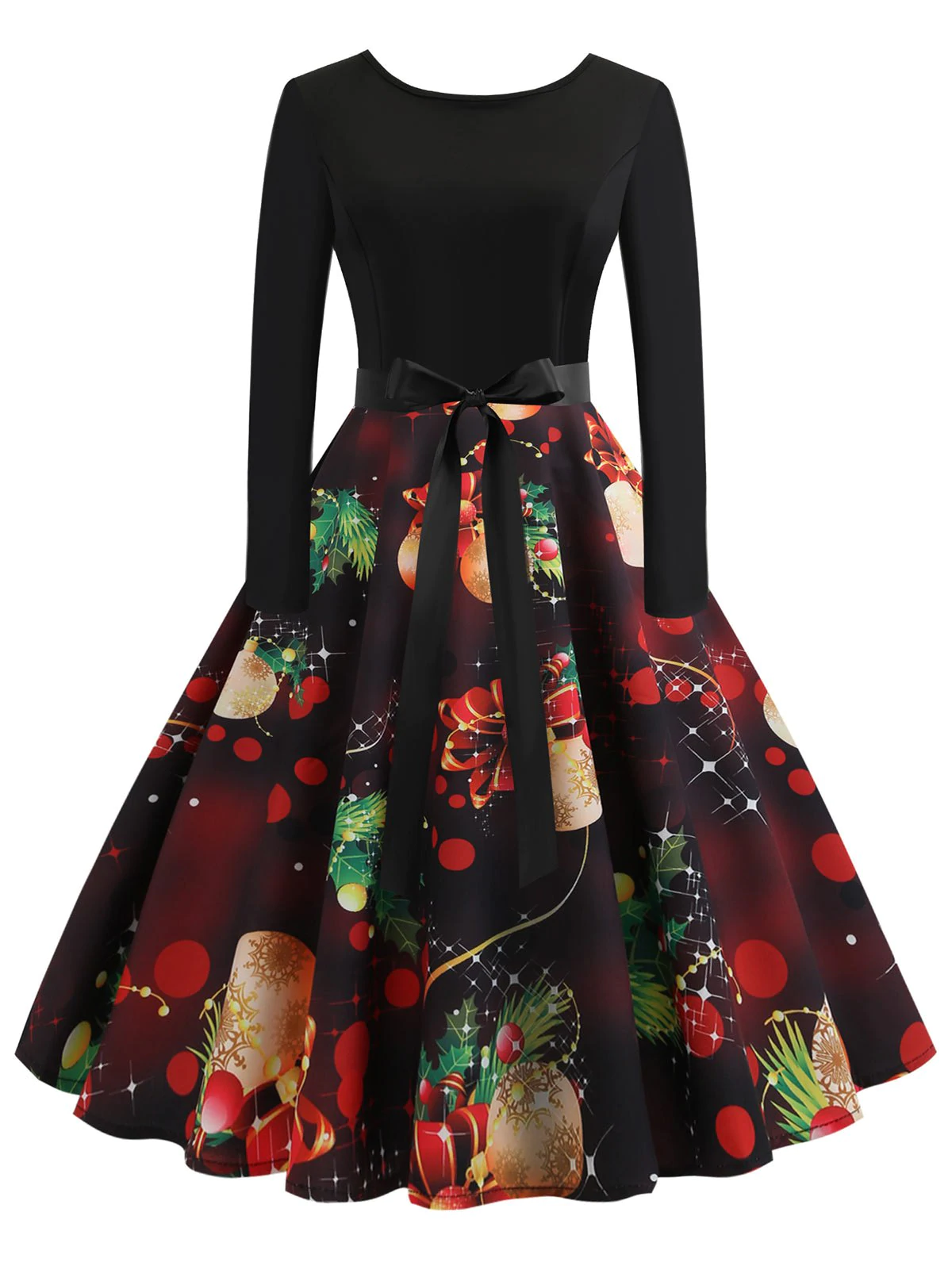 Vintage Printed Flare Dress