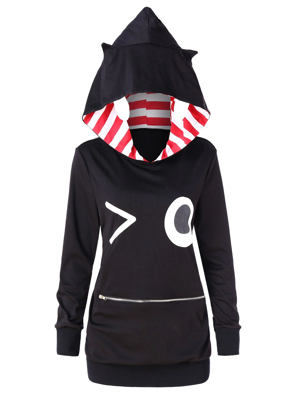 Funny Cartoon Face Pattern Hoodie