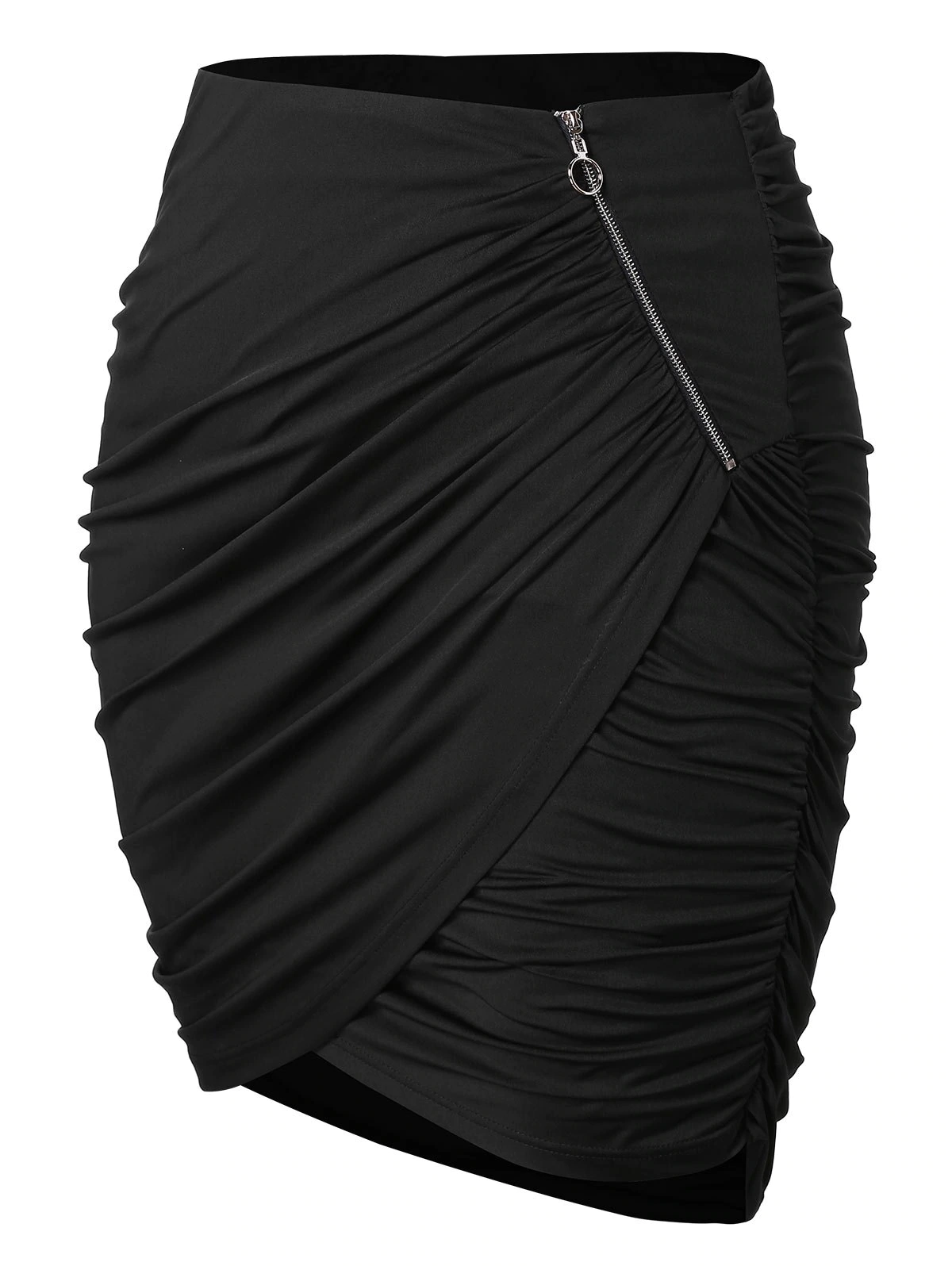 Plus Size Ruched Mini Skirt