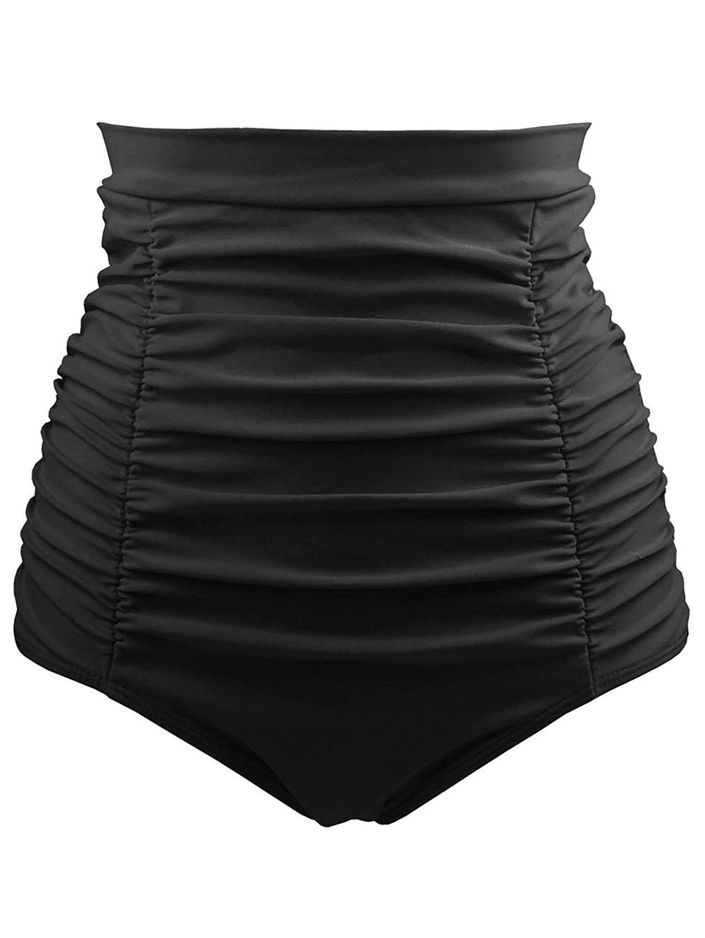 Plus Size High Waist Ruched Swim Briefs