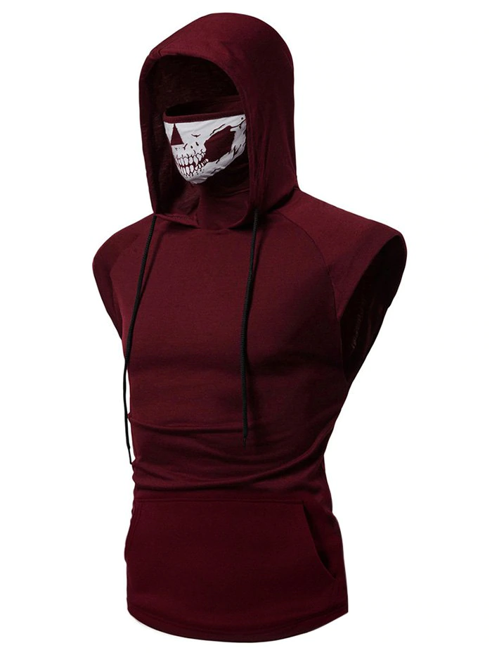 Mask Skull Hooded Pullover Vest