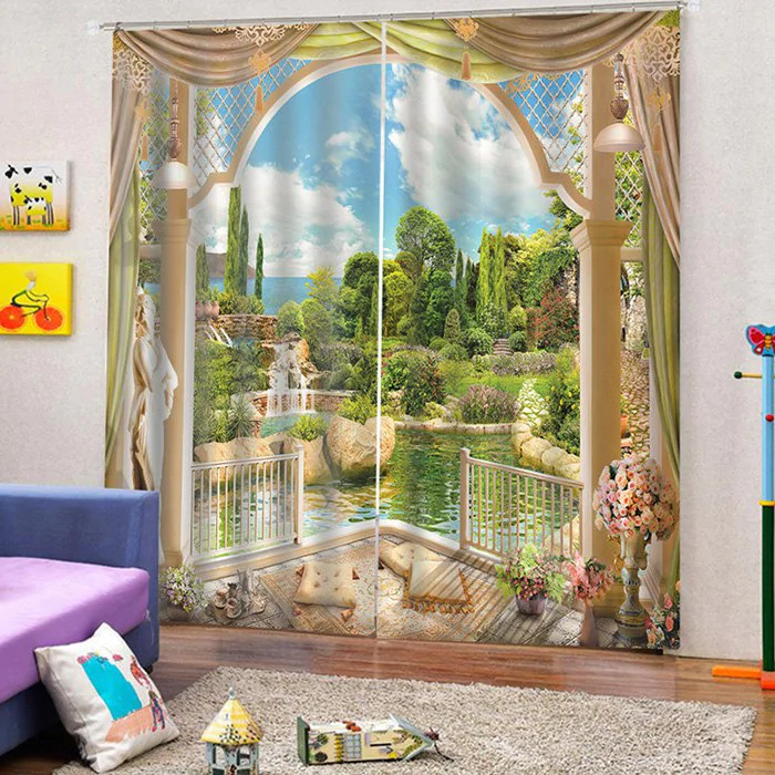 3D Landscape Curtain for Home Use