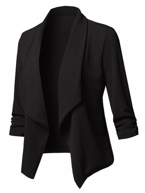 Plus Size Shawl Collar Open Front Blazer