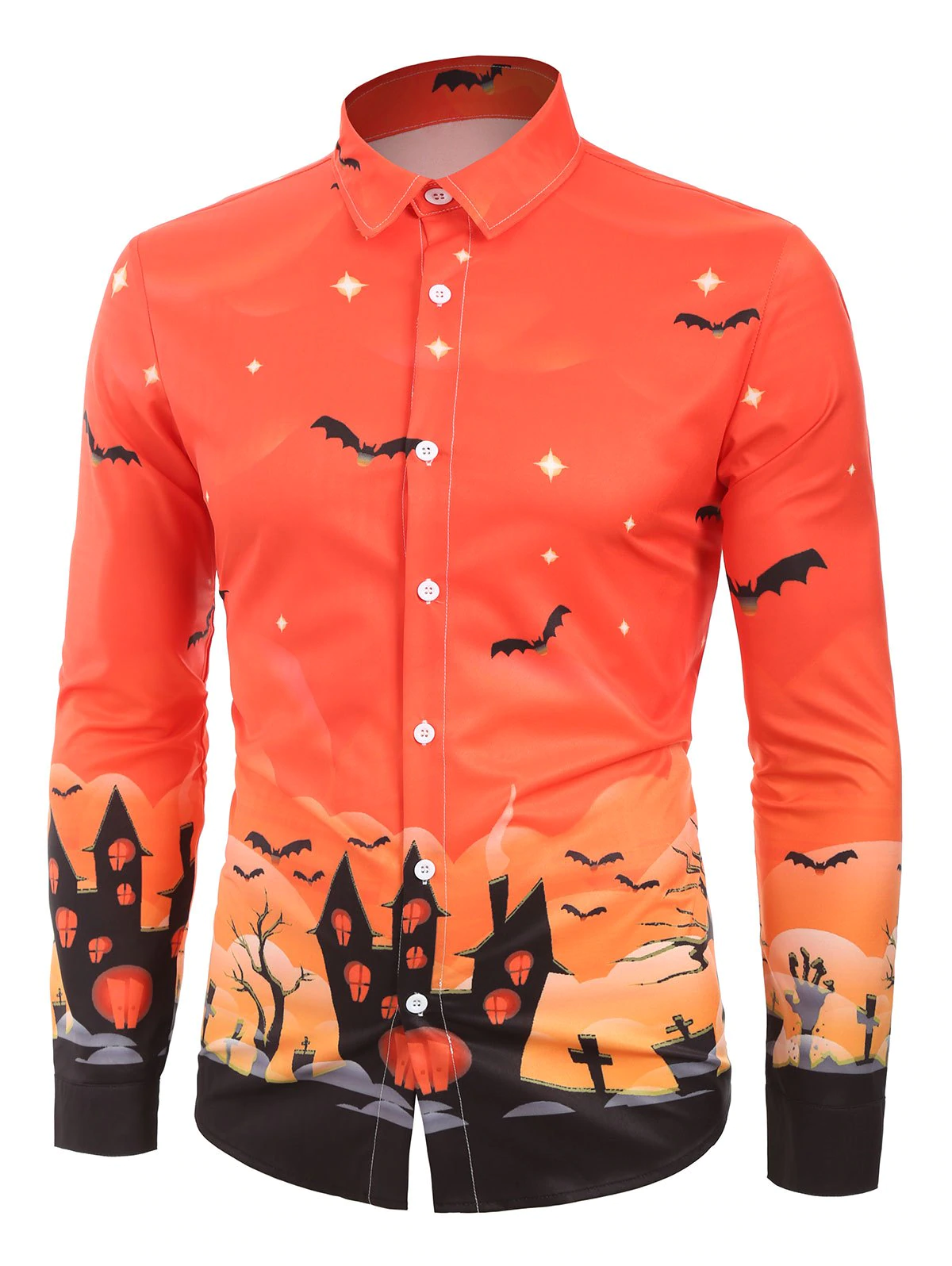 Bat House Printed Long Sleeves Shirt