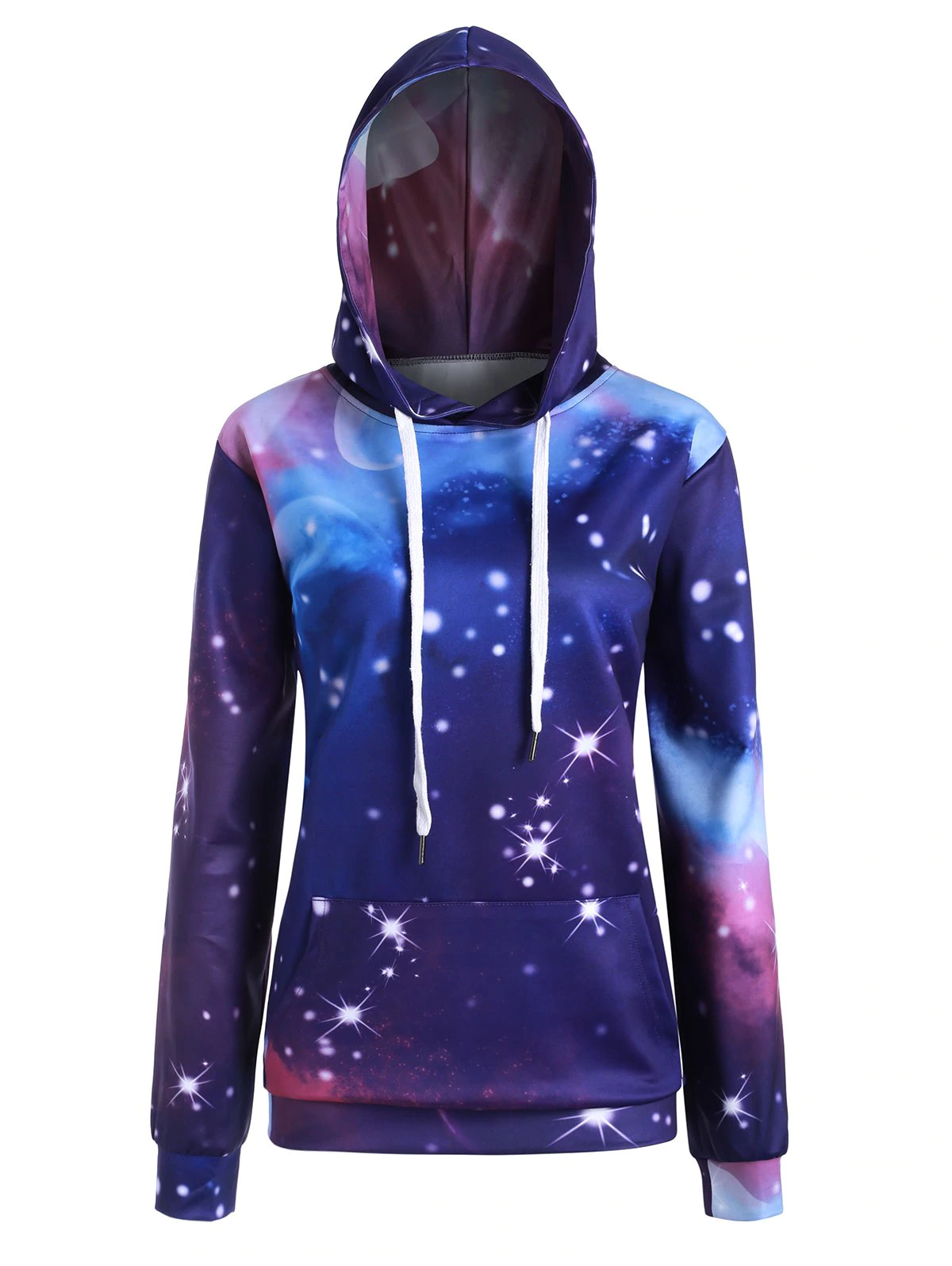 Plus Size 3D Starry Sky Print Pullover Hoodie