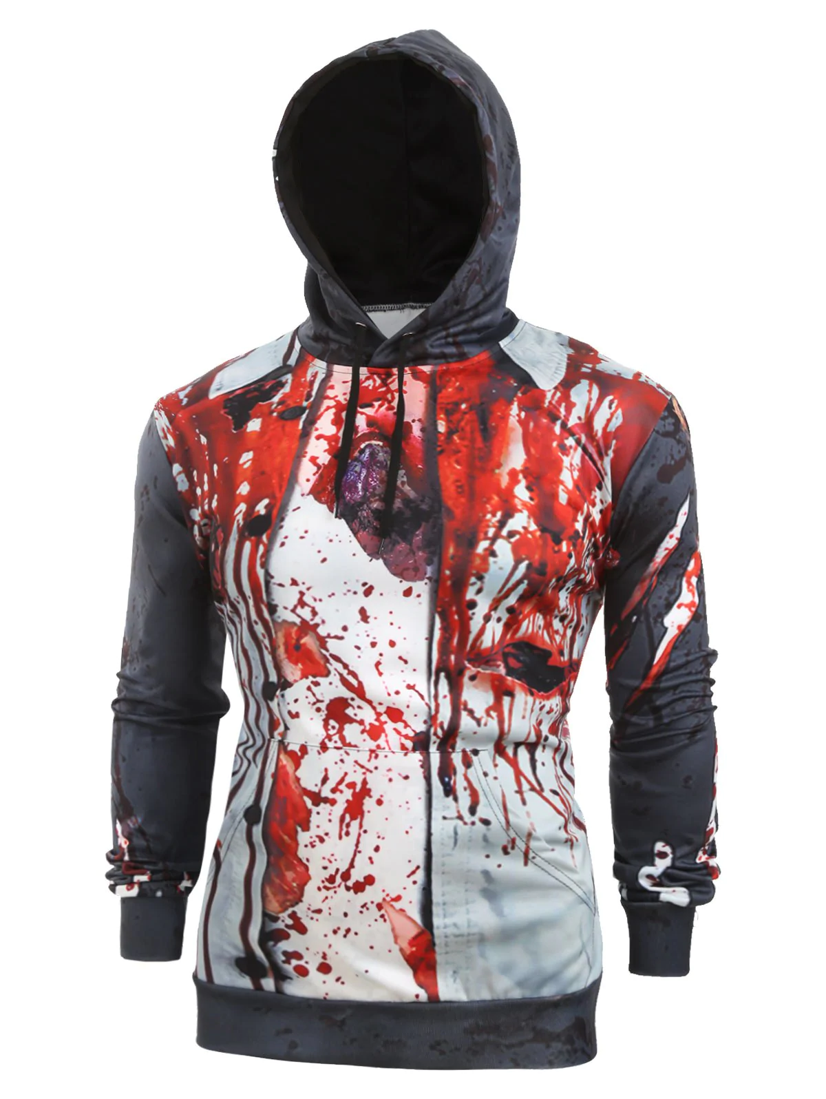 Halloween Blood Scratch Print Casual Pullover Hoodie