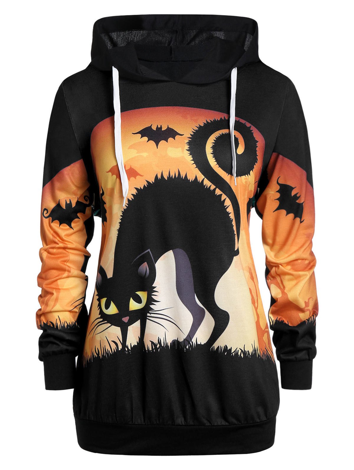 Plus Size 3D Print Halloween Pullover Hoodie