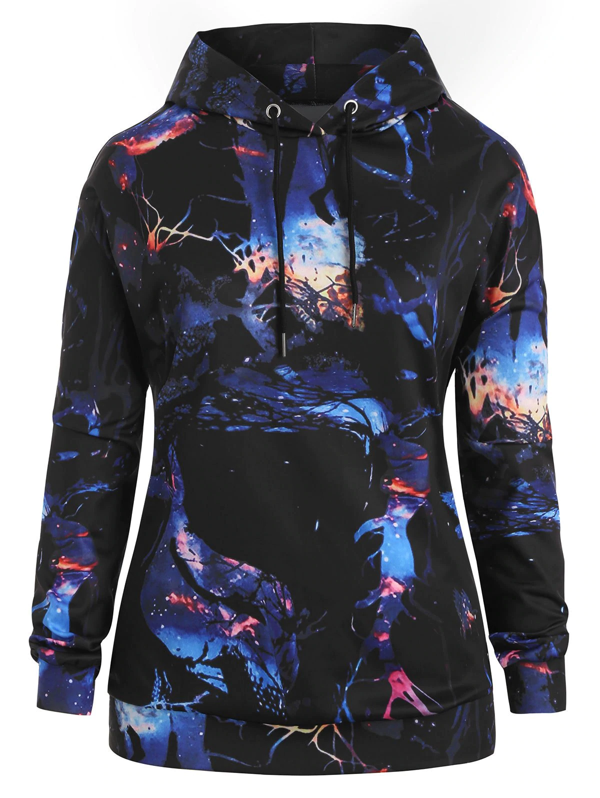 Plus Size Halloween Printed Hoodie