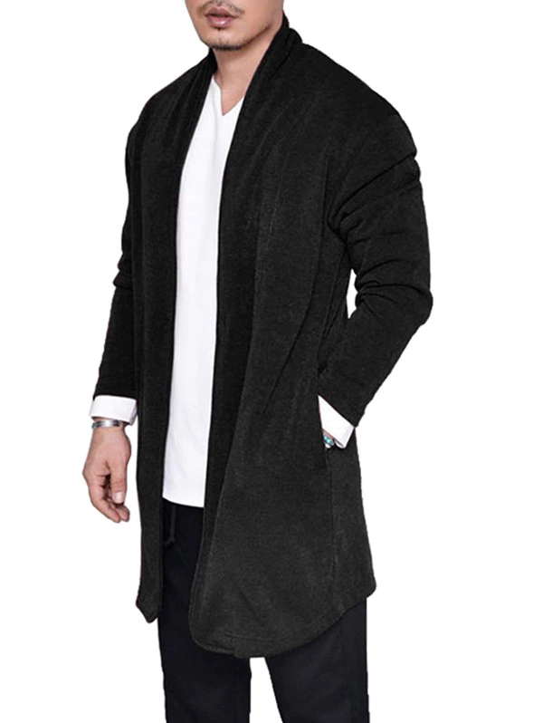 Plain One Button Knit Longline Cardigan