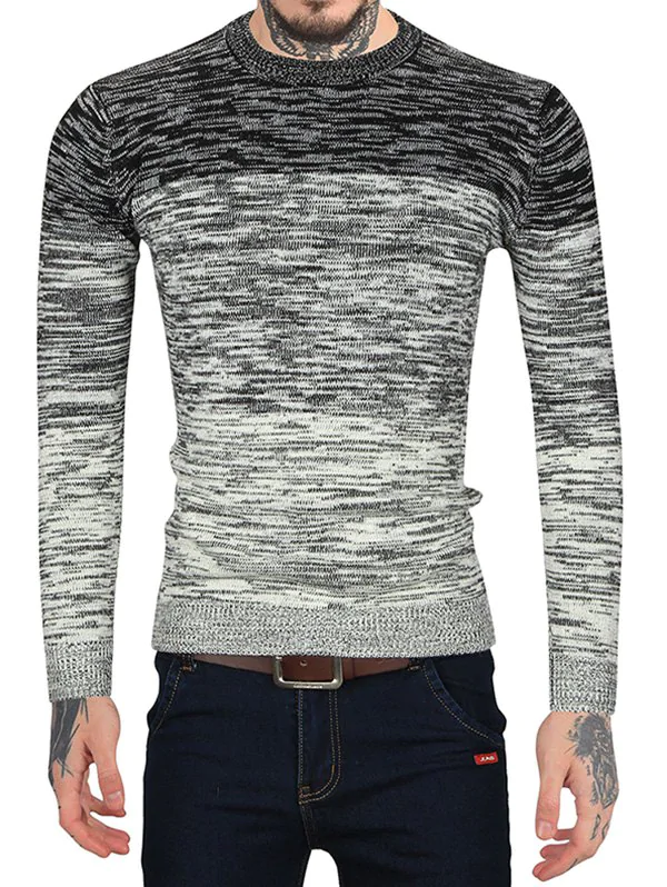 Ombre Print Casual Round Neck Sweater