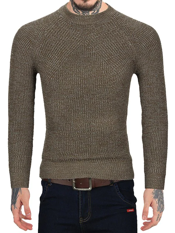 Brief Style Round Neck Sweater