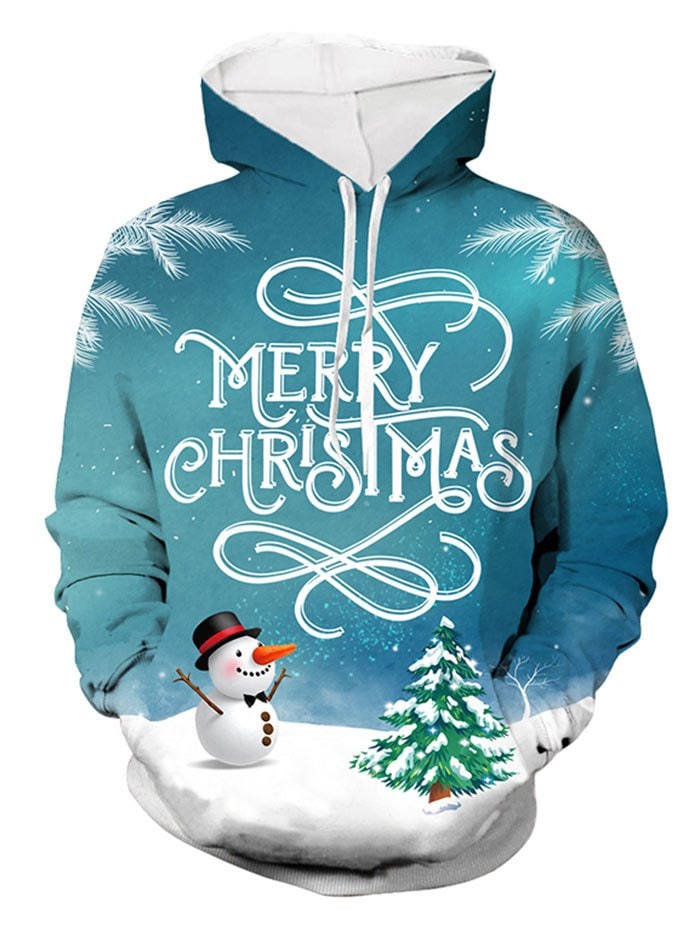 Snowman Letter Print Hoodie