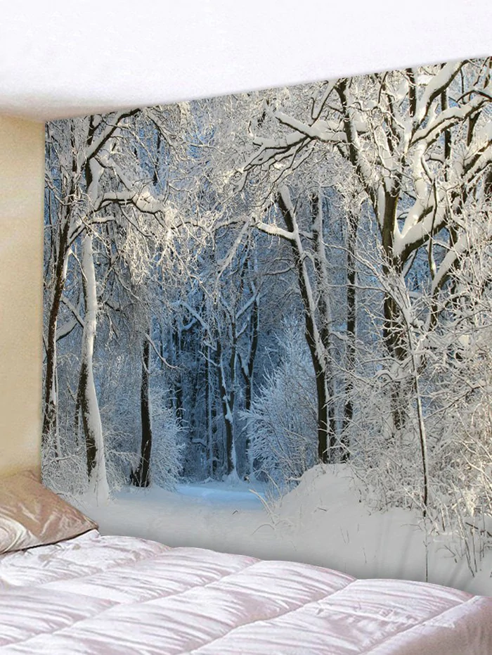 Snow Forest Trail Print Tapestry Wall Hanging Art Decoration