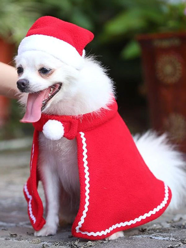 Christmas Pet Decoration Cape with Hat