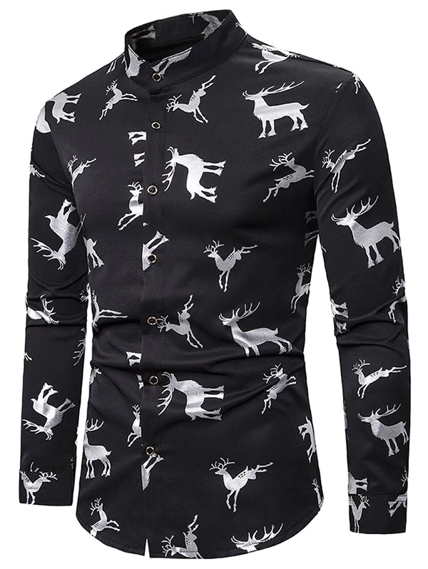 Wapiti Gilding Print Long Sleeves Shirt