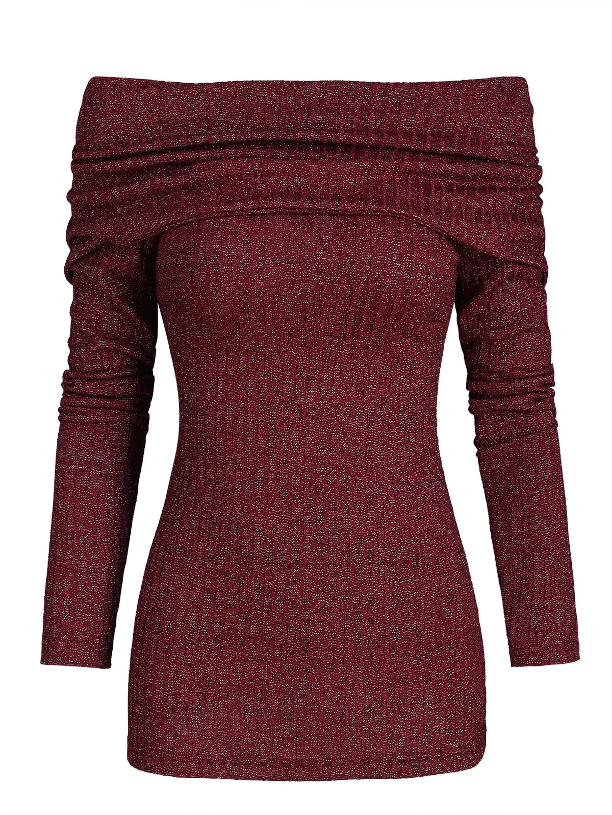 Folded Bowknot Metallic Thread Knitwear