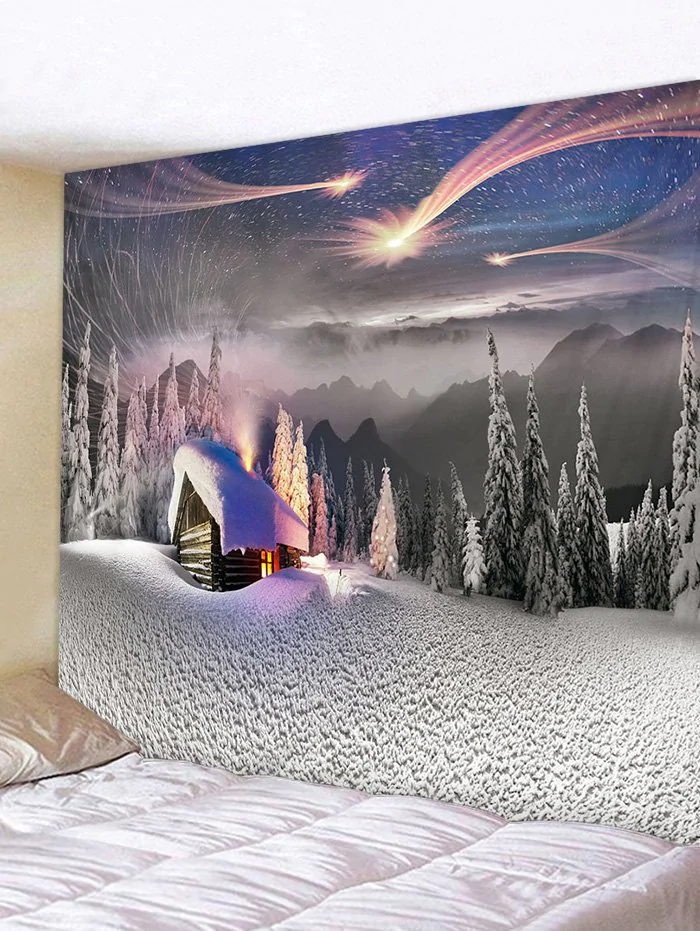 Christmas Snow Forest Pattern Tapestry