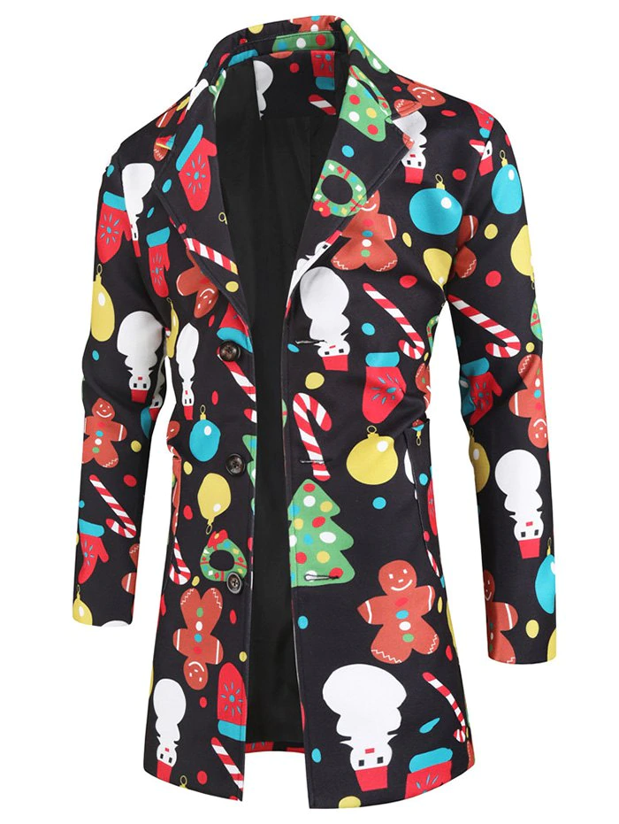 Christmas Snowman Cartoon Pattern Coat