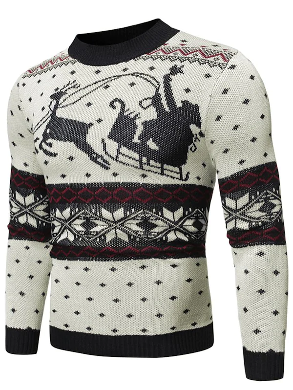 Christmas Pattern Graphic Casual Sweater