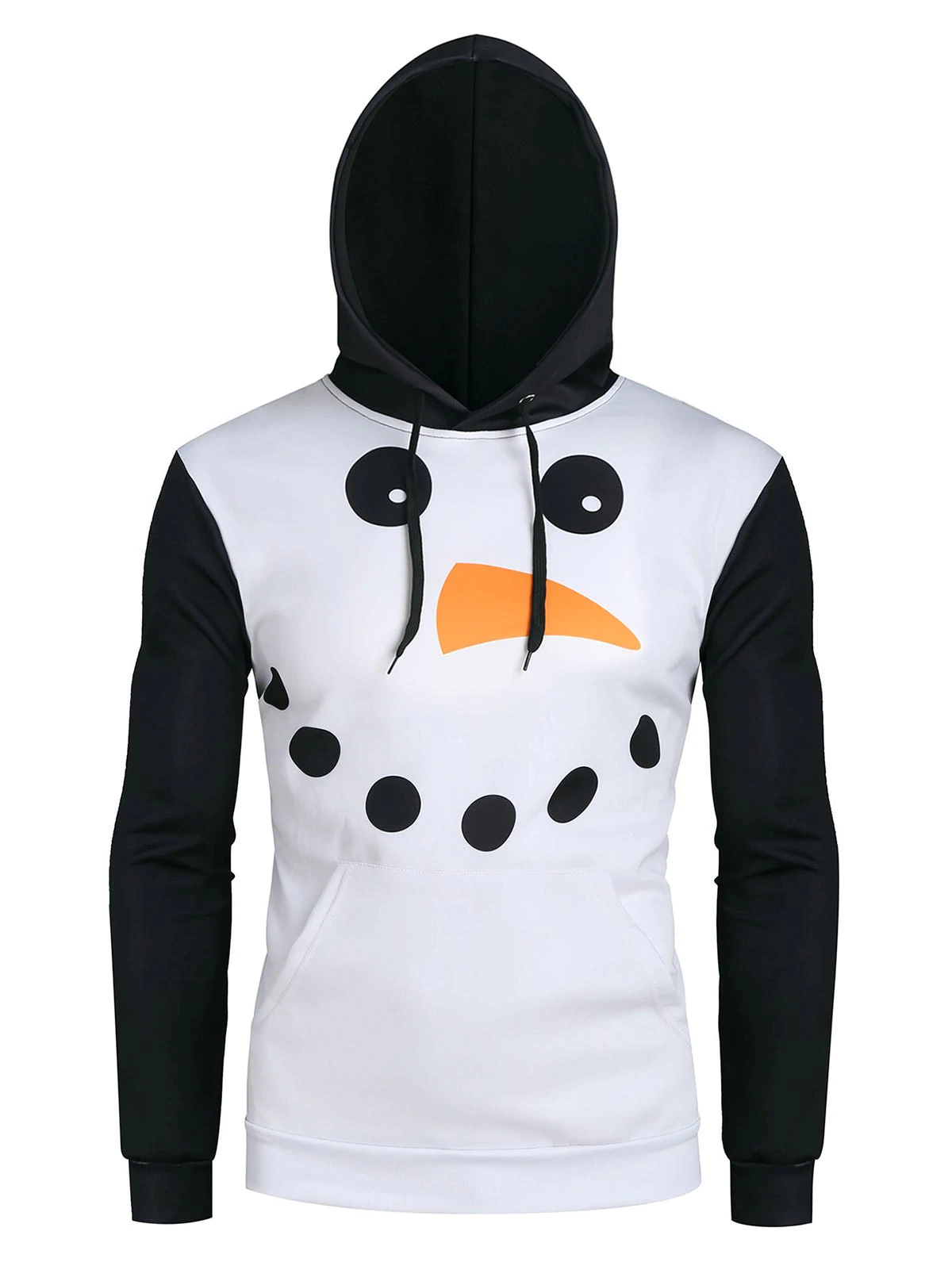 Christmas Snowman Graphic Front Pocket Casual Hoodie