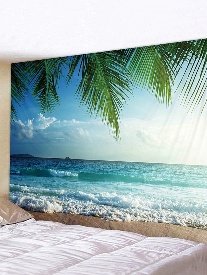 Coconut Tree Sea Print Tapestry