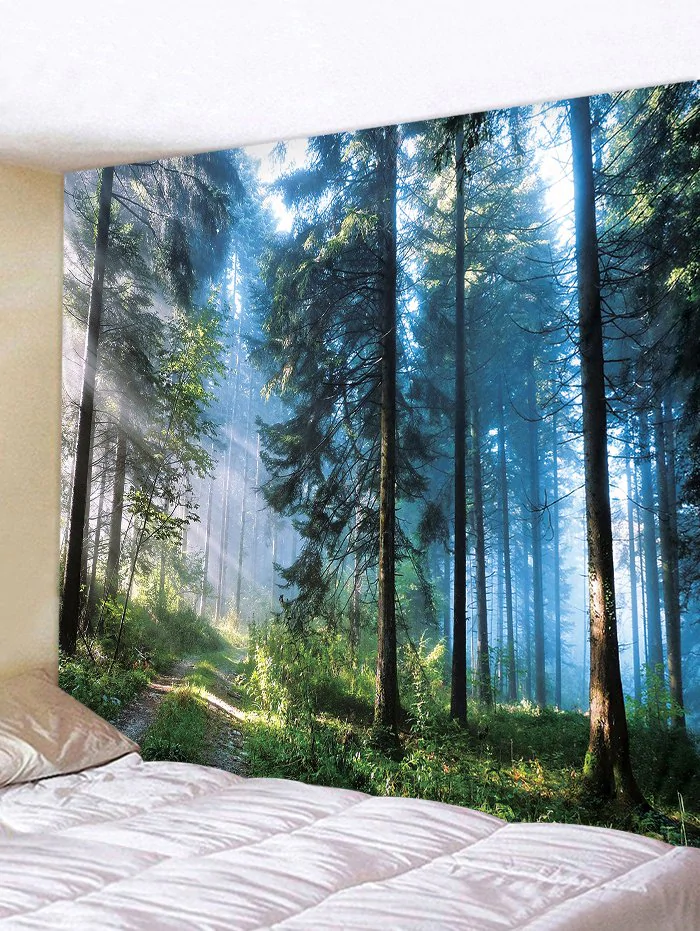 Decor Forest Print Polyester Tapestry