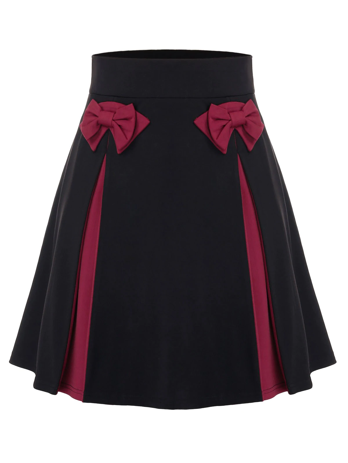 Plus Size Bowknot Two Tone Skirt