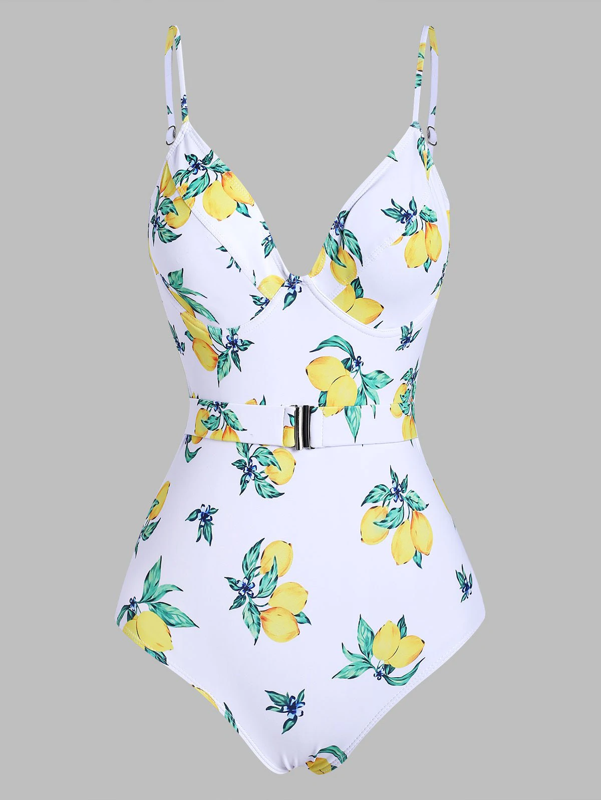 Floral Lemon Clasp Underwire One-piece